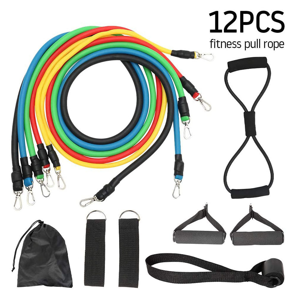 11-Piece Resistance Band Set - Home Workout Equipment for Men & Women