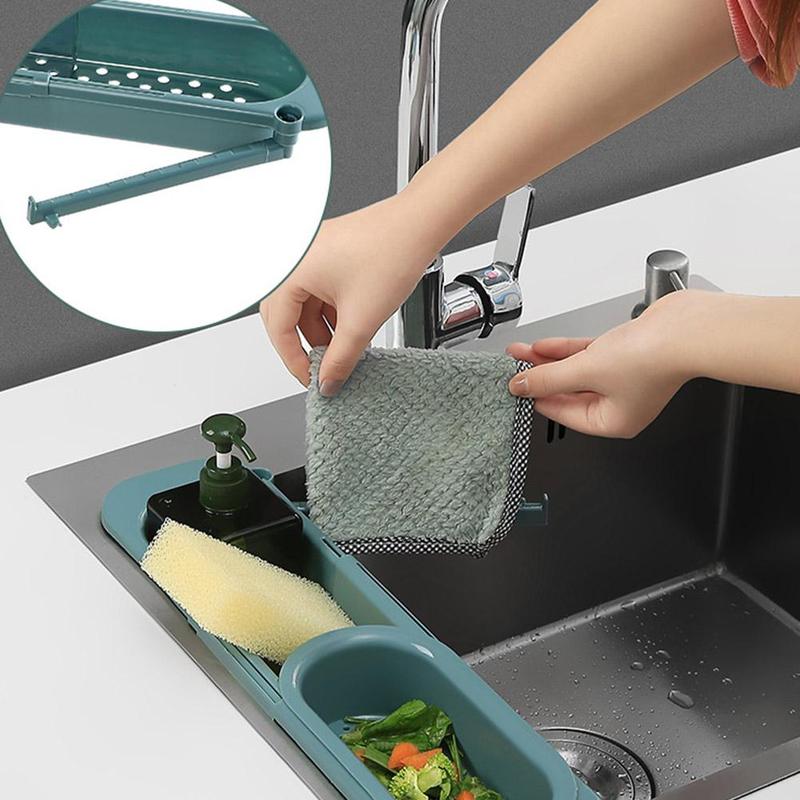 Telescopic Sink Organizer Rack - Adjustable Kitchen Storage