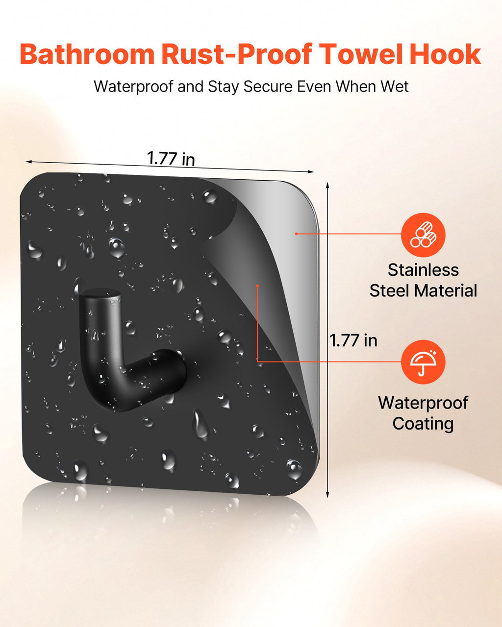 Self-Adhesive Wall Hooks (4-Pack)