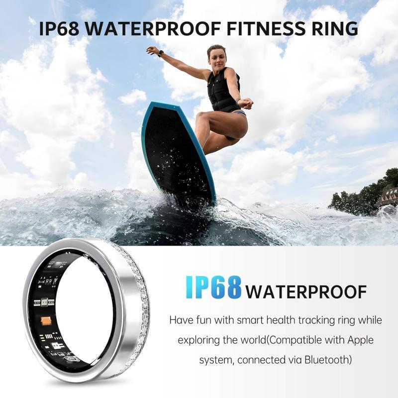 Silver Diamond Smart Ring Fitness Tracker