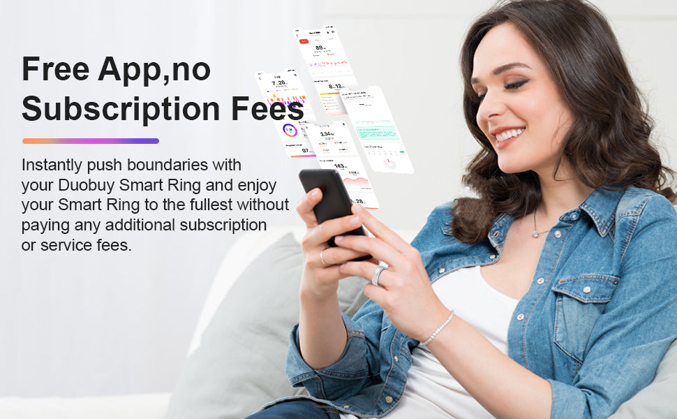 Silver Diamond Smart Ring Fitness Tracker