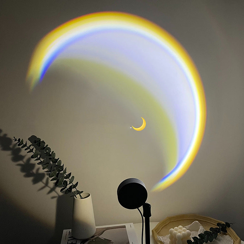 LED Moon Lamp with Rainbow Projector