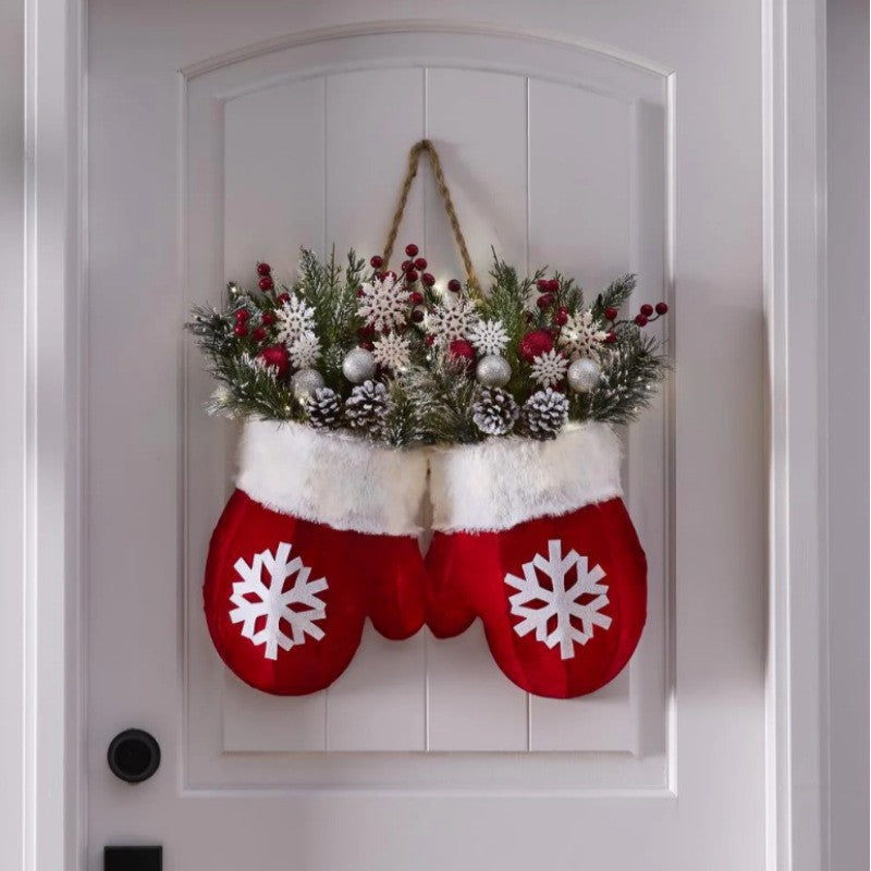 Christmas Glove Wreath Door Decoration