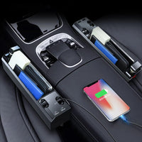 Car Seat Gap Organizer with Charger - Storage Box & Cable
