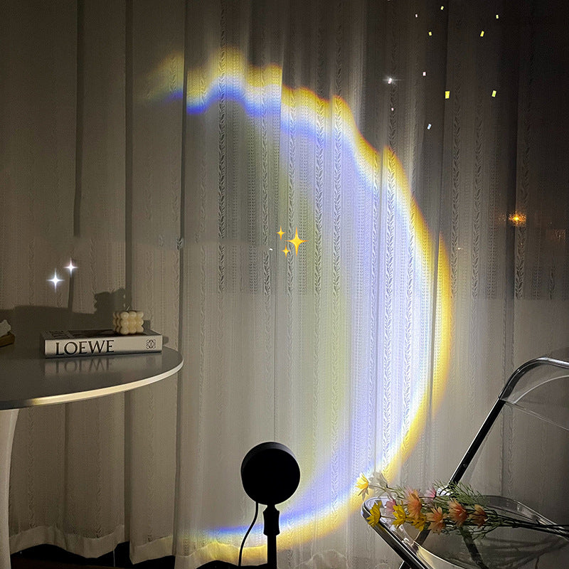 LED Moon Lamp with Rainbow Projector