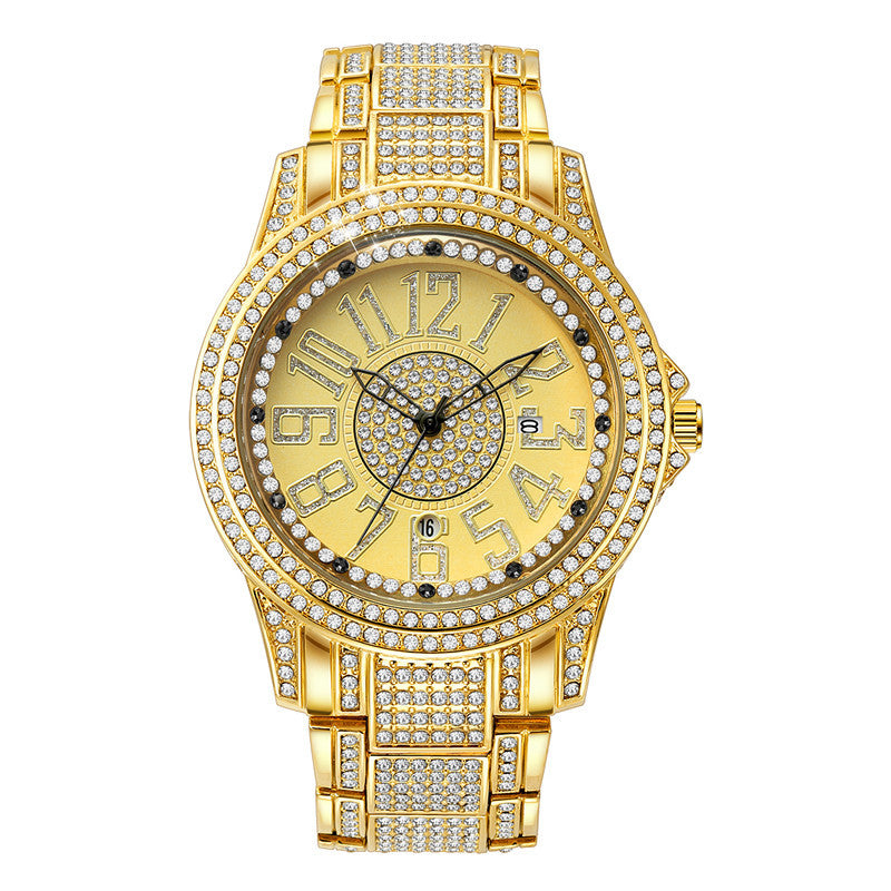 Men's Diamond Alloy Strap Watch