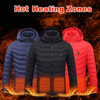 USB Heated Jacket - Electric Warming Winter Coat for Men