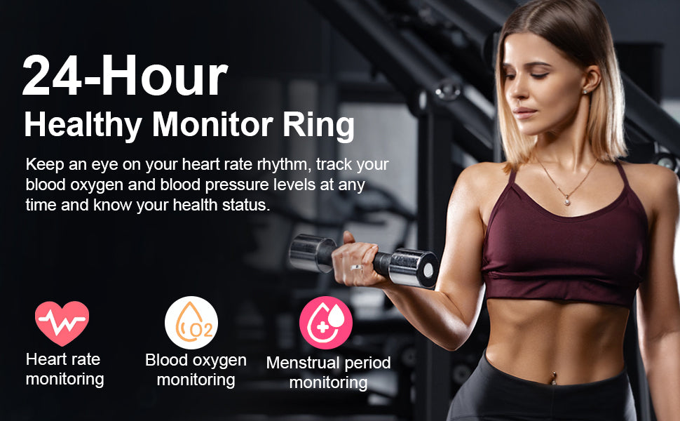Silver Diamond Smart Ring Fitness Tracker