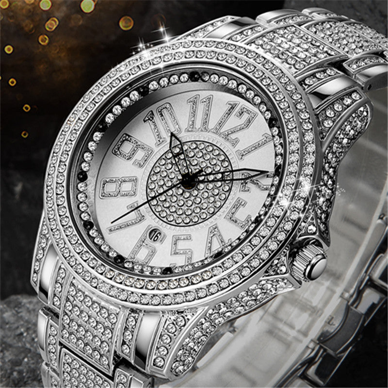 Men's Diamond Alloy Strap Watch