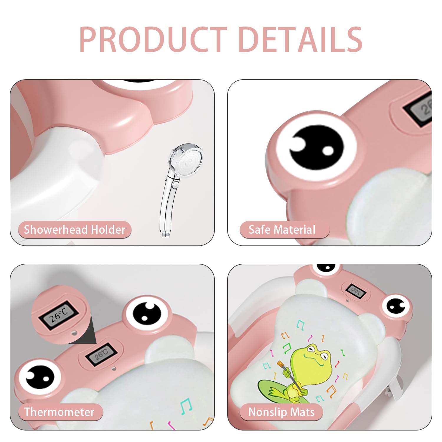 Portable Baby Bath Tub with Cushion