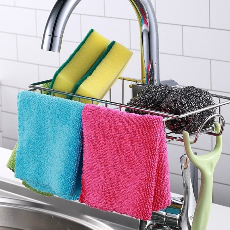 Adjustable Sink Drain Rack - Expandable Sponge Holder