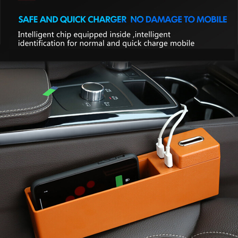 Wireless Charging Car Organizer - Seat Gap Storage Box