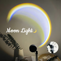 LED Moon Lamp with Rainbow Projector