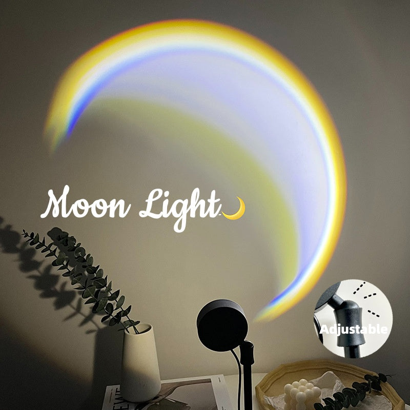 LED Moon Lamp with Rainbow Projector