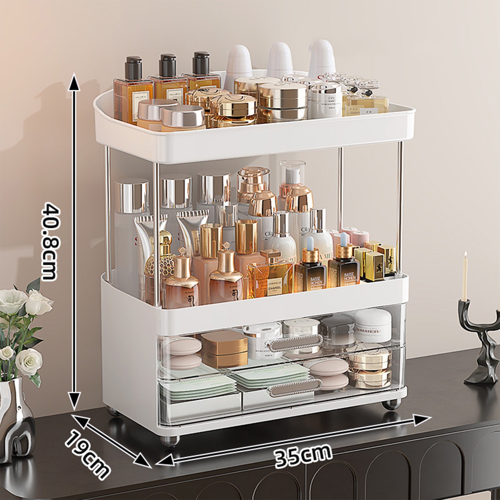 4-Tier Makeup Organizer with Drawers"
