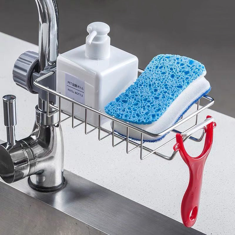 Adjustable Sink Drain Rack - Expandable Sponge Holder