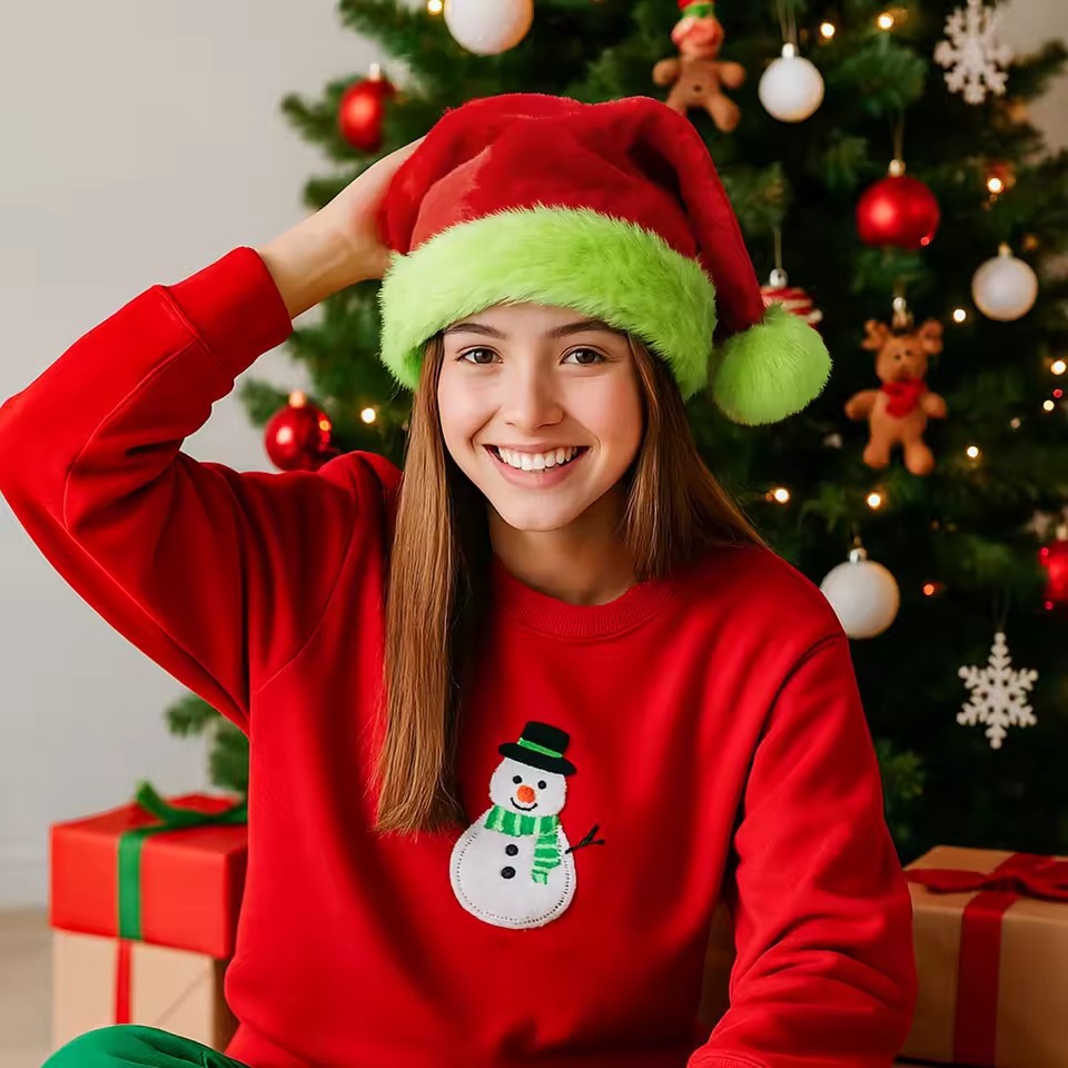 Plush Velvet Santa Hat