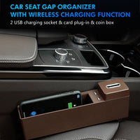 Wireless Charging Car Organizer - Seat Gap Storage Box