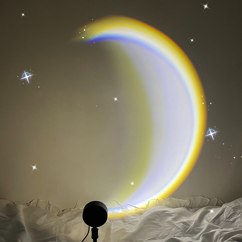 LED Moon Lamp with Rainbow Projector