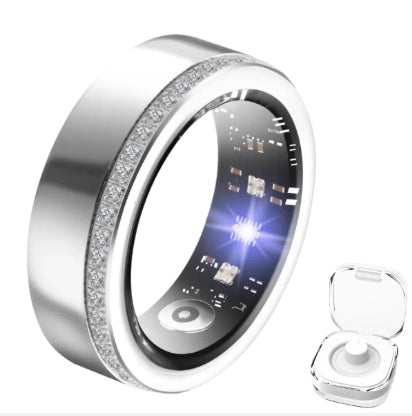 Silver Diamond Smart Ring Fitness Tracker