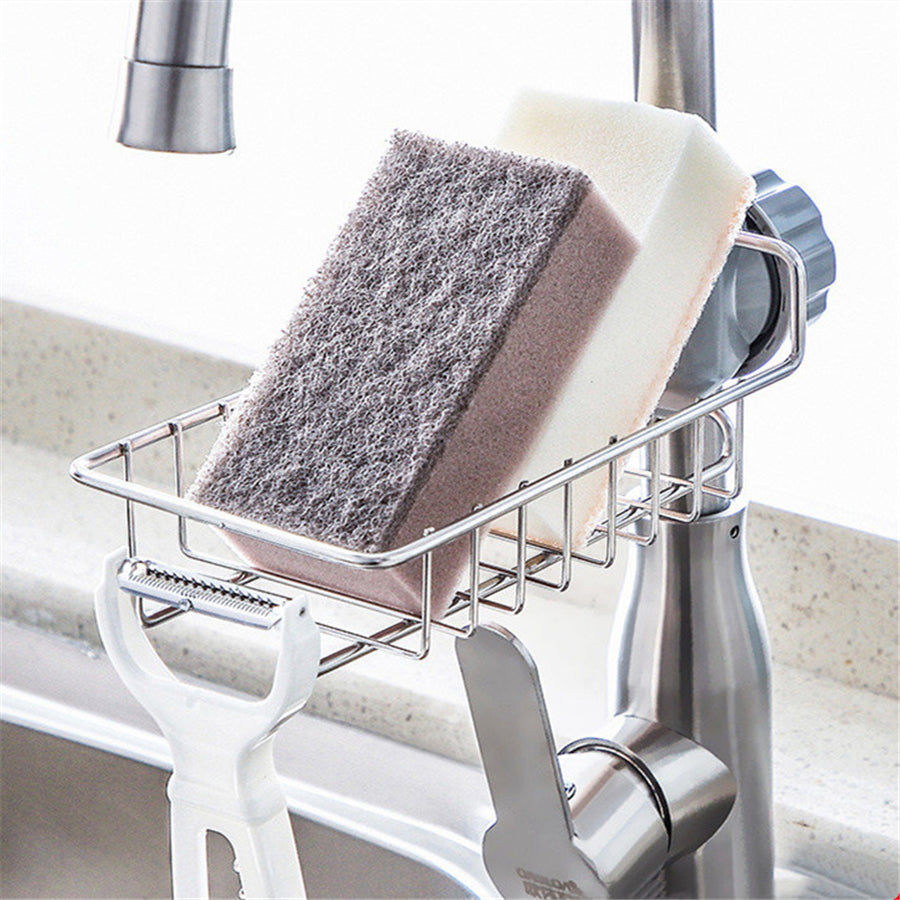 Adjustable Sink Drain Rack - Expandable Sponge Holder