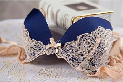 Underclothes Brand Underwear Women Bras B C cup Lingerie set With Brief Sexy Lingerie Lace Embroidery Bra Sets Bowknot Bras