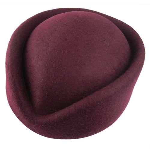 Women Wool Pillbox Fascinator Hat Feamale Stewardess Hats Etiquette Cap Plain Fedoras Cap Women Beret Hat Formal Lady Hat A040