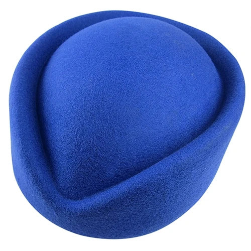 Women Wool Pillbox Fascinator Hat Feamale Stewardess Hats Etiquette Cap Plain Fedoras Cap Women Beret Hat Formal Lady Hat A040