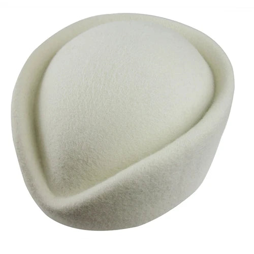 Women Wool Pillbox Fascinator Hat Feamale Stewardess Hats Etiquette Cap Plain Fedoras Cap Women Beret Hat Formal Lady Hat A040