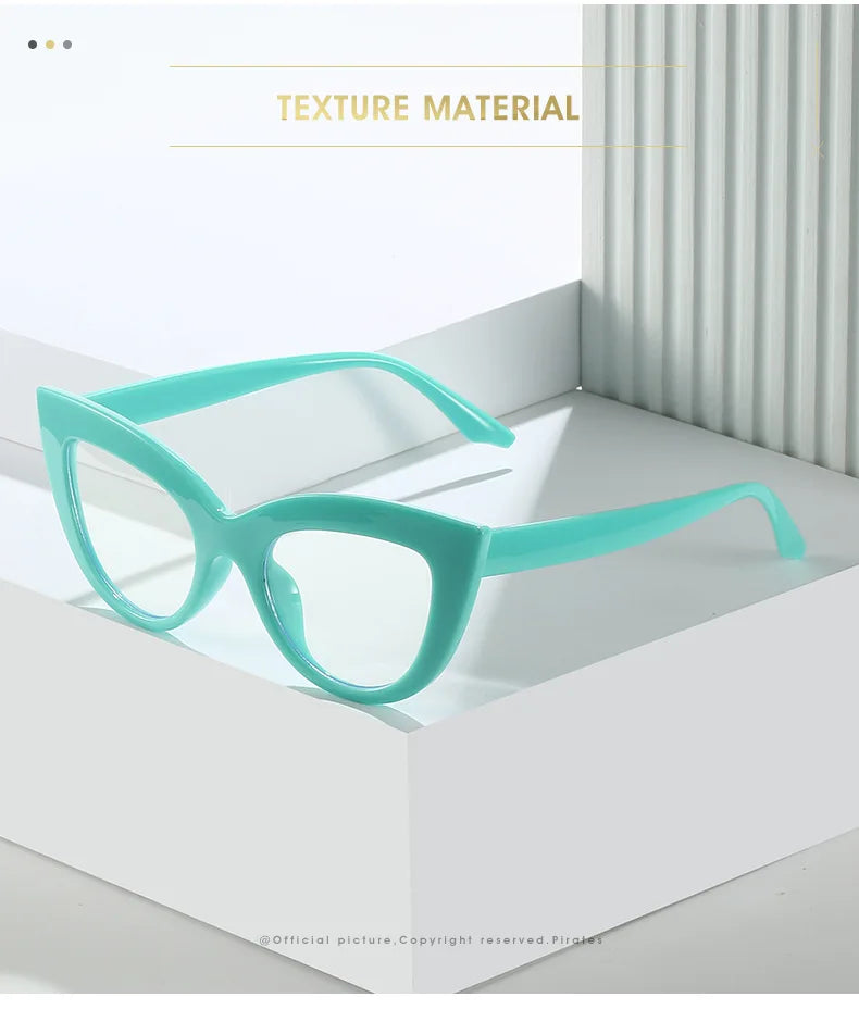 Women's Cat Eye Glasses Frame Fashion Anti Blue Light Transparent Eyeglasses Retro Optical Clear Lens Spectacle Eyeglass Female