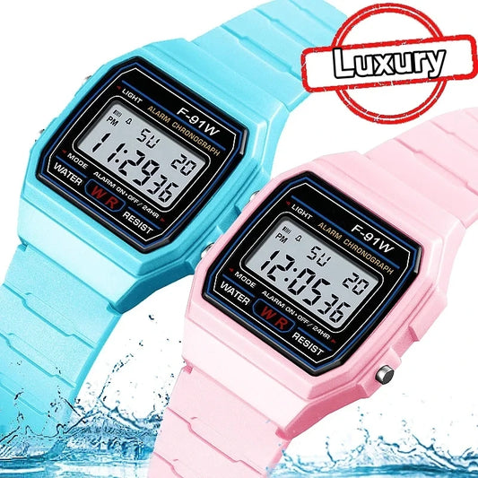 Fashion Luxury Children Electronic Watch Outdoors LED Display Women Men Watches Silicone Strap Kids Student Digital Sports Clock