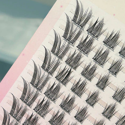 Cat Style Glue Free False Eyelashes Single Cluster Lightweight Eyelashes Self Adhesive No Glue Lashes Segmented Natural Eyelashe