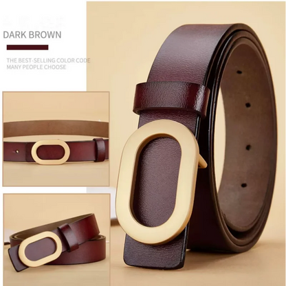 Women's Leather Belts For Jeans Ladies Strap Alloy Metal Pin Buckle Fashion Belt