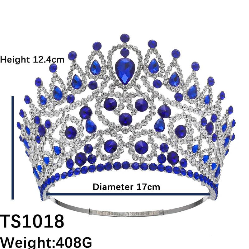 2025 New Rhinestone Crystal Queen Big Crown Bridal Wedding Tiara Women Beauty Pageant Bridal Hair Accessories Jewelry