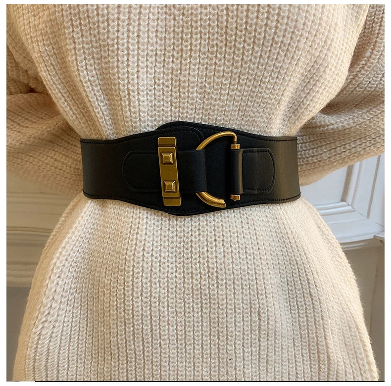 Waist Belt Women's Decorative Coat Suit Multifunctional Stretchable Elastic Waist Belt Hole Free Fashion Retro Unique Personaliz