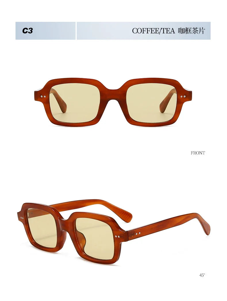 Fashionable Rice Nail Square Sunglasses High-End Casual Simple Sunglasses Versatile Ins Internet Celebrity Sunglasses Women DUHE