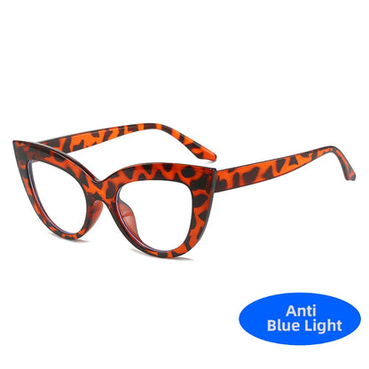 Women's Cat Eye Glasses Frame Fashion Anti Blue Light Transparent Eyeglasses Retro Optical Clear Lens Spectacle Eyeglass Female