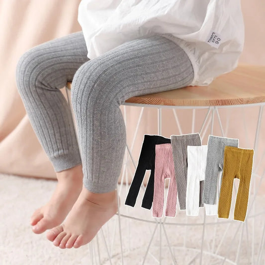 1 Piece Girls Toddler Baby Basic Ribbed Sweater and Leggings Footless Tights Kids Little Girls Dress Bottom Top Pants 1-6 Years