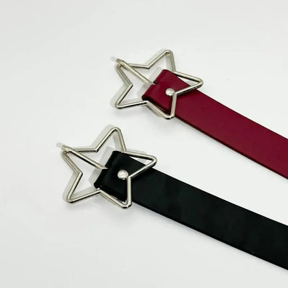 Pentagram Eye Rivet Belt Goth Style Double Pin Buckle Man/woman Fashion Casual Punk Style Pu Leather Waistband For Jeans Y2KBelt