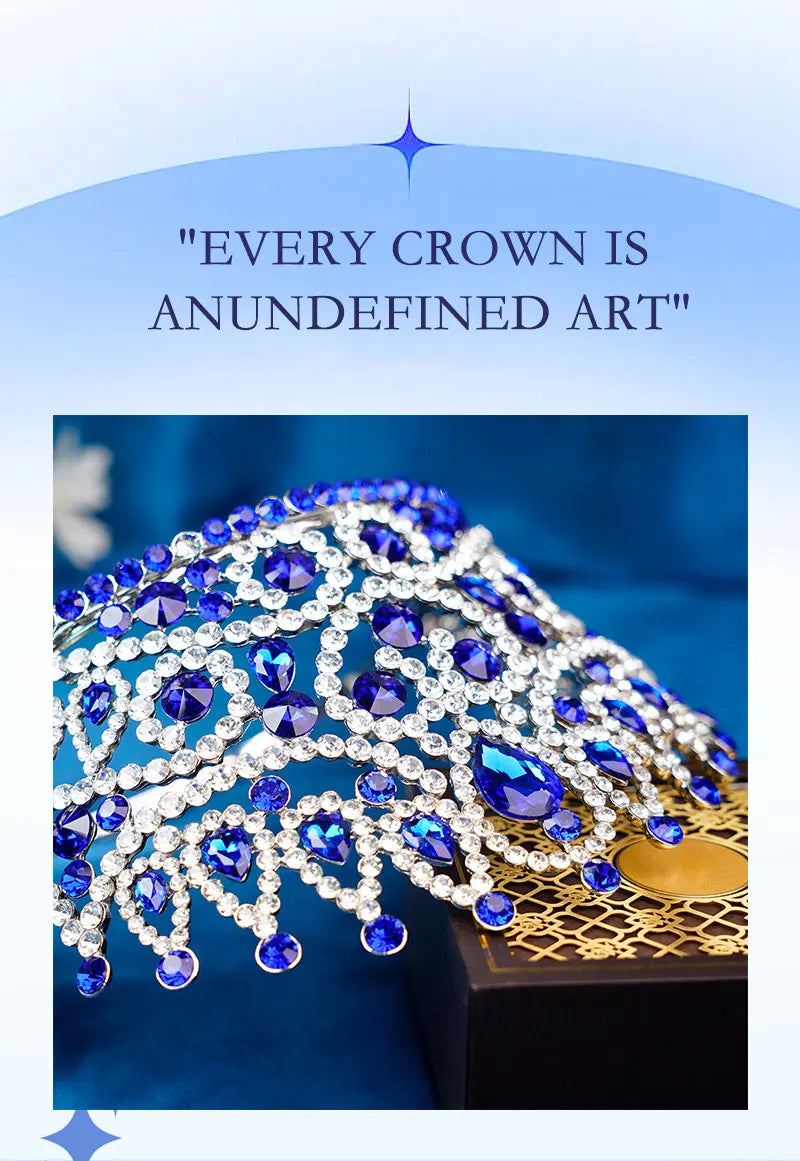 2025 New Rhinestone Crystal Queen Big Crown Bridal Wedding Tiara Women Beauty Pageant Bridal Hair Accessories Jewelry