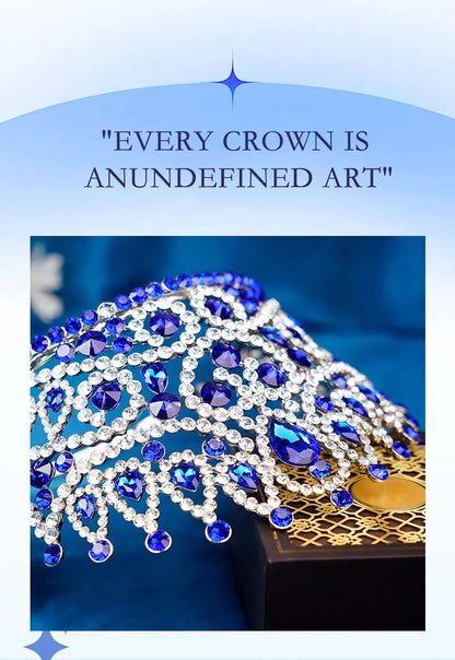 2025 New Rhinestone Crystal Queen Big Crown Bridal Wedding Tiara Women Beauty Pageant Bridal Hair Accessories Jewelry