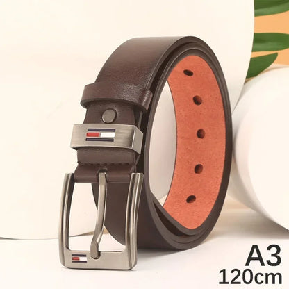 Men's Luxury PU Leather Belt - Designer Alloy Pin Buckle, High Quality Waistband for Jeans & Casual Wear, Fashion Waist Strap
