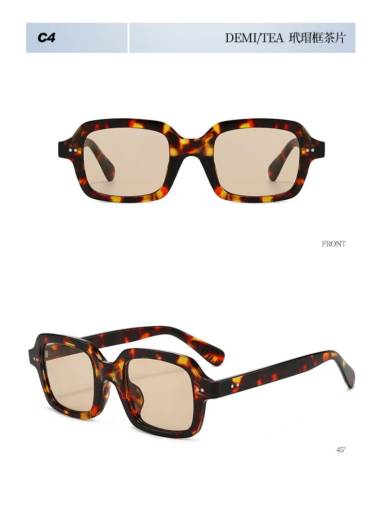 Fashionable Rice Nail Square Sunglasses High-End Casual Simple Sunglasses Versatile Ins Internet Celebrity Sunglasses Women DUHE