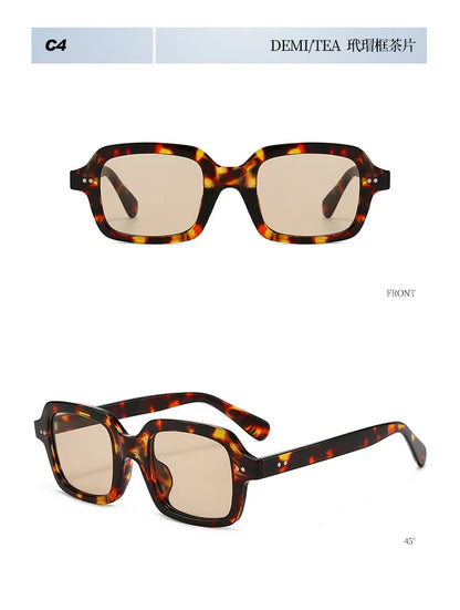 Fashionable Rice Nail Square Sunglasses High-End Casual Simple Sunglasses Versatile Ins Internet Celebrity Sunglasses Women DUHE