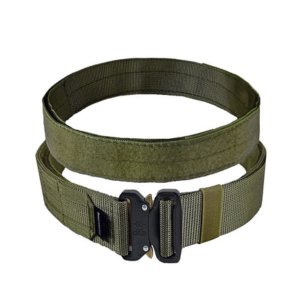 5cm Men Tactical Belt with Inner, Metal Buckle Quick Release Laser Cut MOLLE Combat Two in One Battle Belt