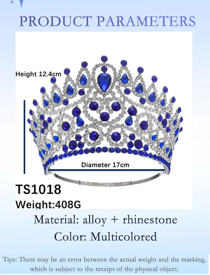 2025 New Rhinestone Crystal Queen Big Crown Bridal Wedding Tiara Women Beauty Pageant Bridal Hair Accessories Jewelry
