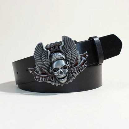 Black Punk Style PU Leather Belt with Metal Studs Unisex Gothic Fashion Accessory