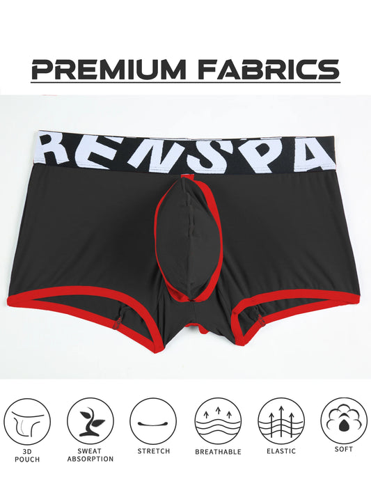 Mens Sexy Boxer Underwear Open Back Underpants Removable U Convex Pouch Panties Middle Waist Knickers Promotional offer 1pcs