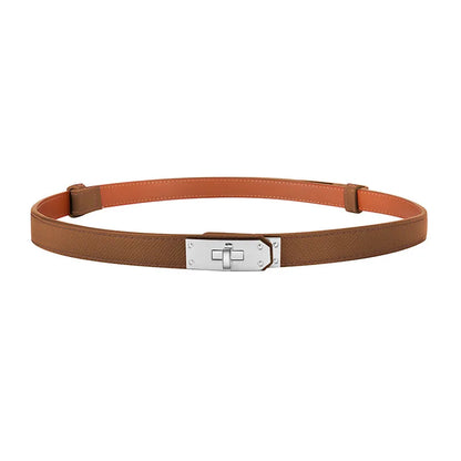 Luxury Brand Leather Belt for Women Designer Alloy Buckle Waist Strap Female Jeans Trouser Dress Waistband