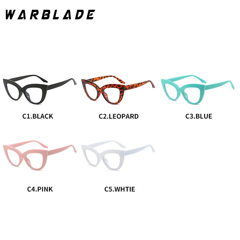 Women's Cat Eye Glasses Frame Fashion Anti Blue Light Transparent Eyeglasses Retro Optical Clear Lens Spectacle Eyeglass Female